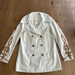 RALPH LAUREN Denim & Supply sz M Military Double Breasted Peacoat Jacket Gold